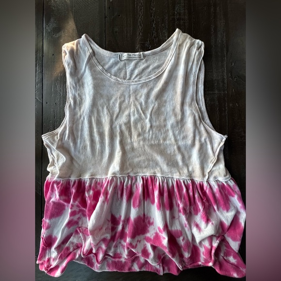 Free People We the Free Pink and White Tank Top - Picture 1 of 4